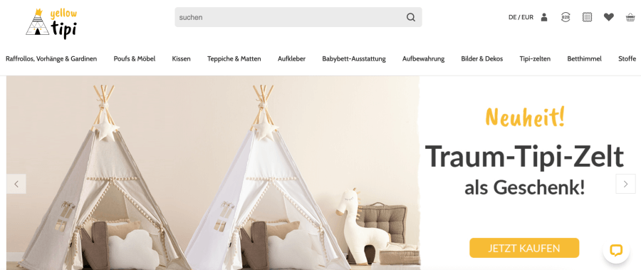 YellowTipi Online shop